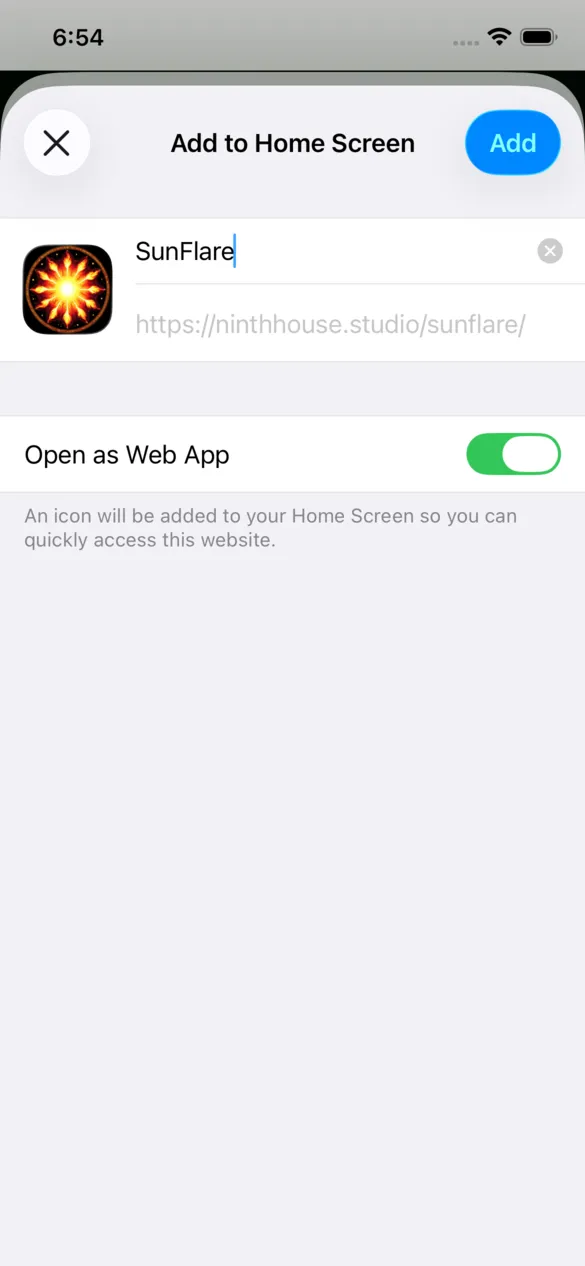 Tap Add to confirm