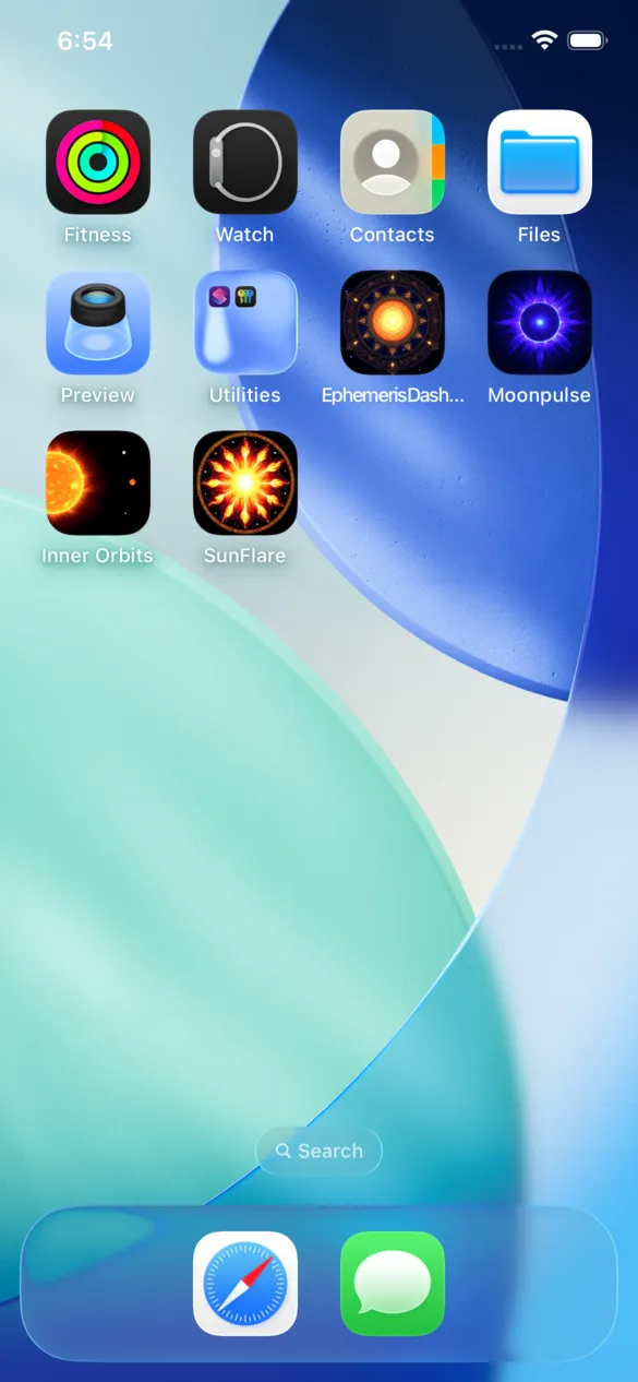 Sunflare on the home screen